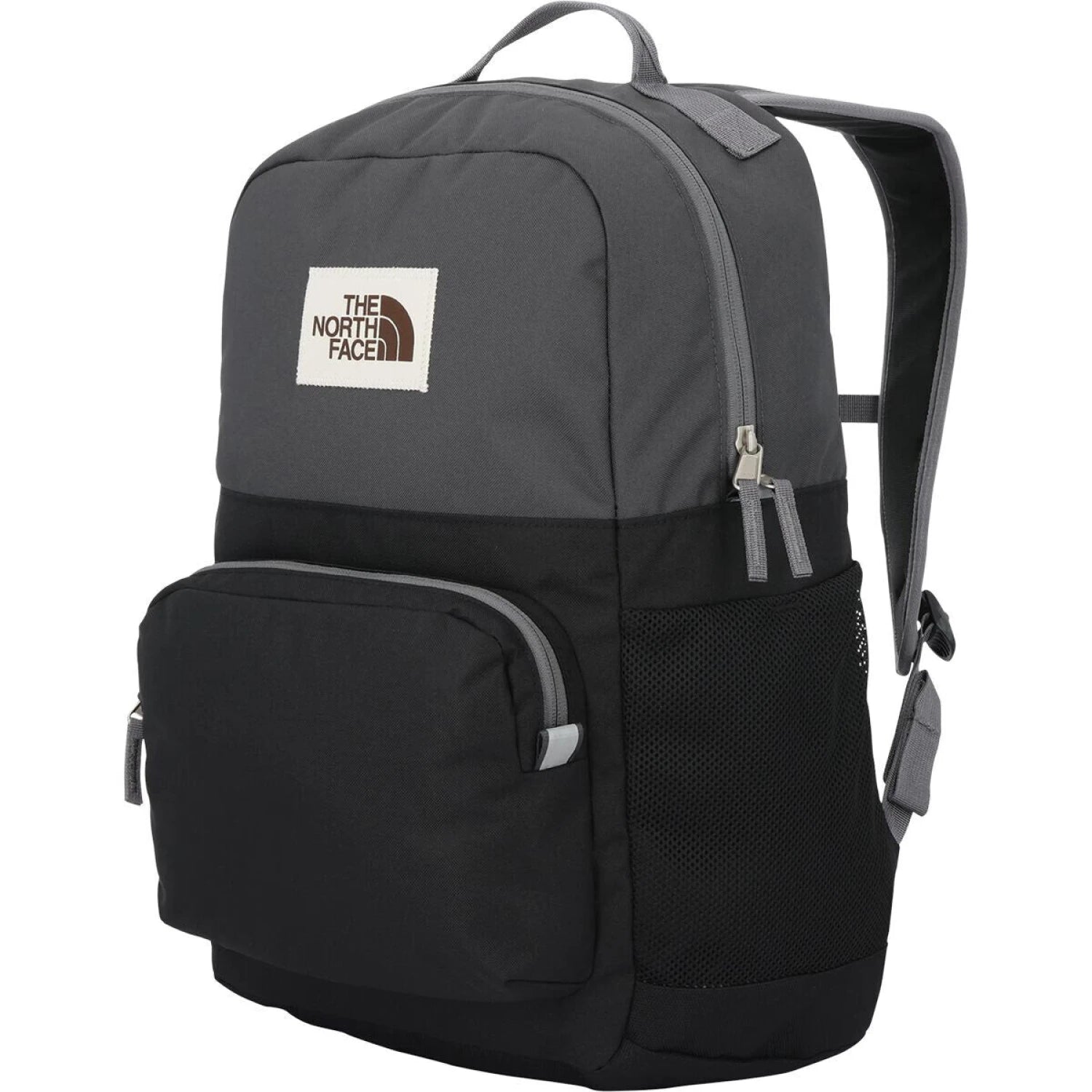 The North Face Kid's Chuckwalla Backpack in anthracite grey & black, front view