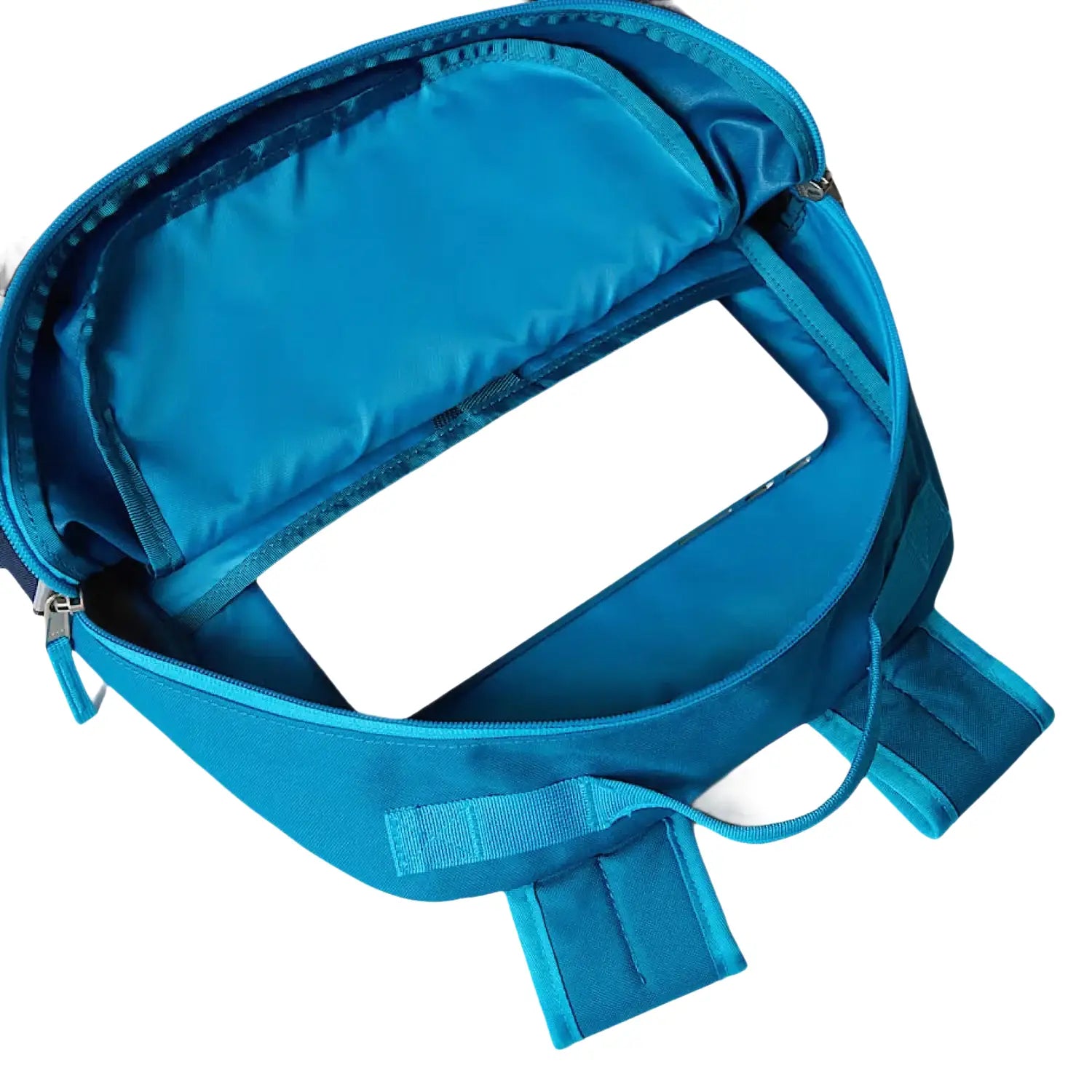 The North Face Kid's Chuckwalla Backpack in dusk blue & summit navy, laptop sleeve detail in main pocket