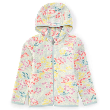 The North Face Kid's Glacier Full Zip Hoodie in muted pine folk floral, flat front