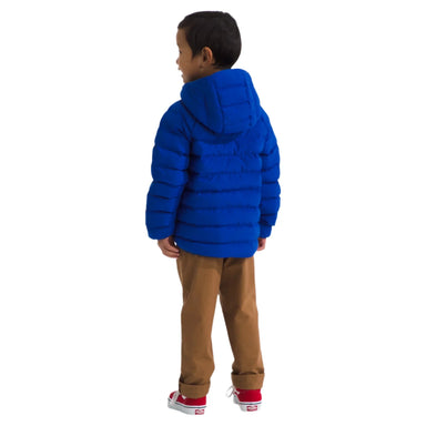 the north face kids reversible perrito hooded jacket in TNF blue back model view