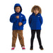 the north face kids reversible perrito hooded jacket in TNF blue front models view