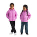 the north face kids reversible perrito hooded jacket in dragonfruit front models view