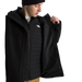 The North Face Men's Carto Mono Triclimate® Hooded Jacket in TNF Black, front view on model with jacket open 