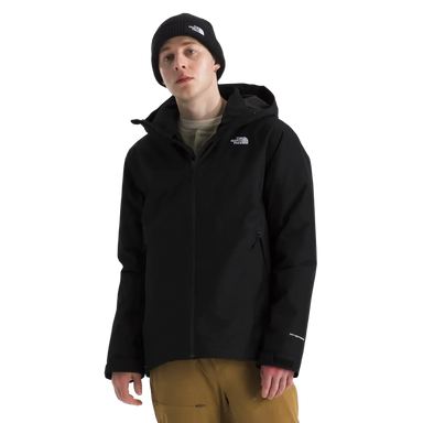 The North Face Men's Carto Mono Triclimate® Hooded Jacket in TNF Black, front view on model 