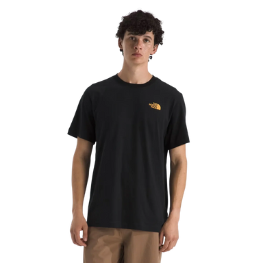 The North Face M's Evolution Tent Short-Sleeve Tee—Graphic in TNF Black, front view on model