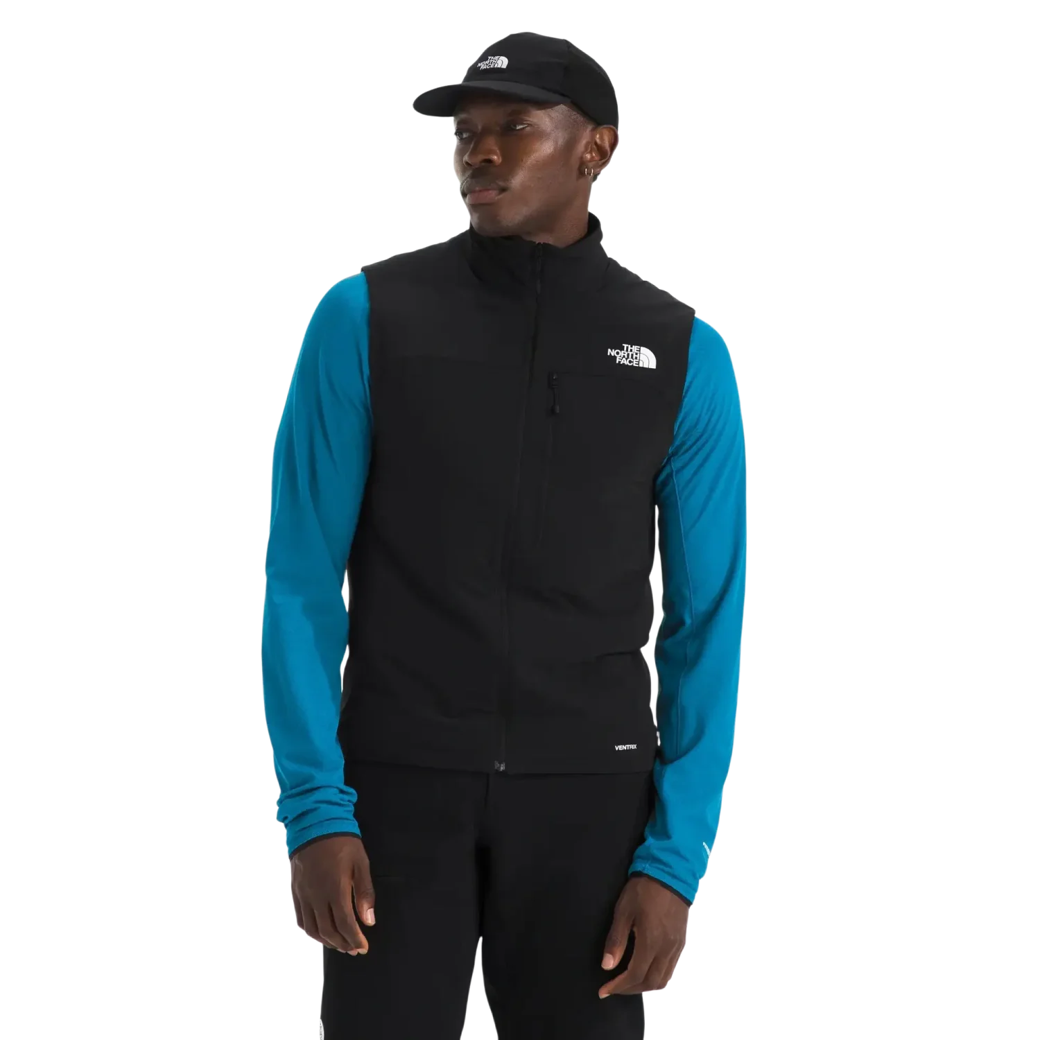 The North Face Men's Summit Series Casaval LT Vest in TNF Black, front view on model 