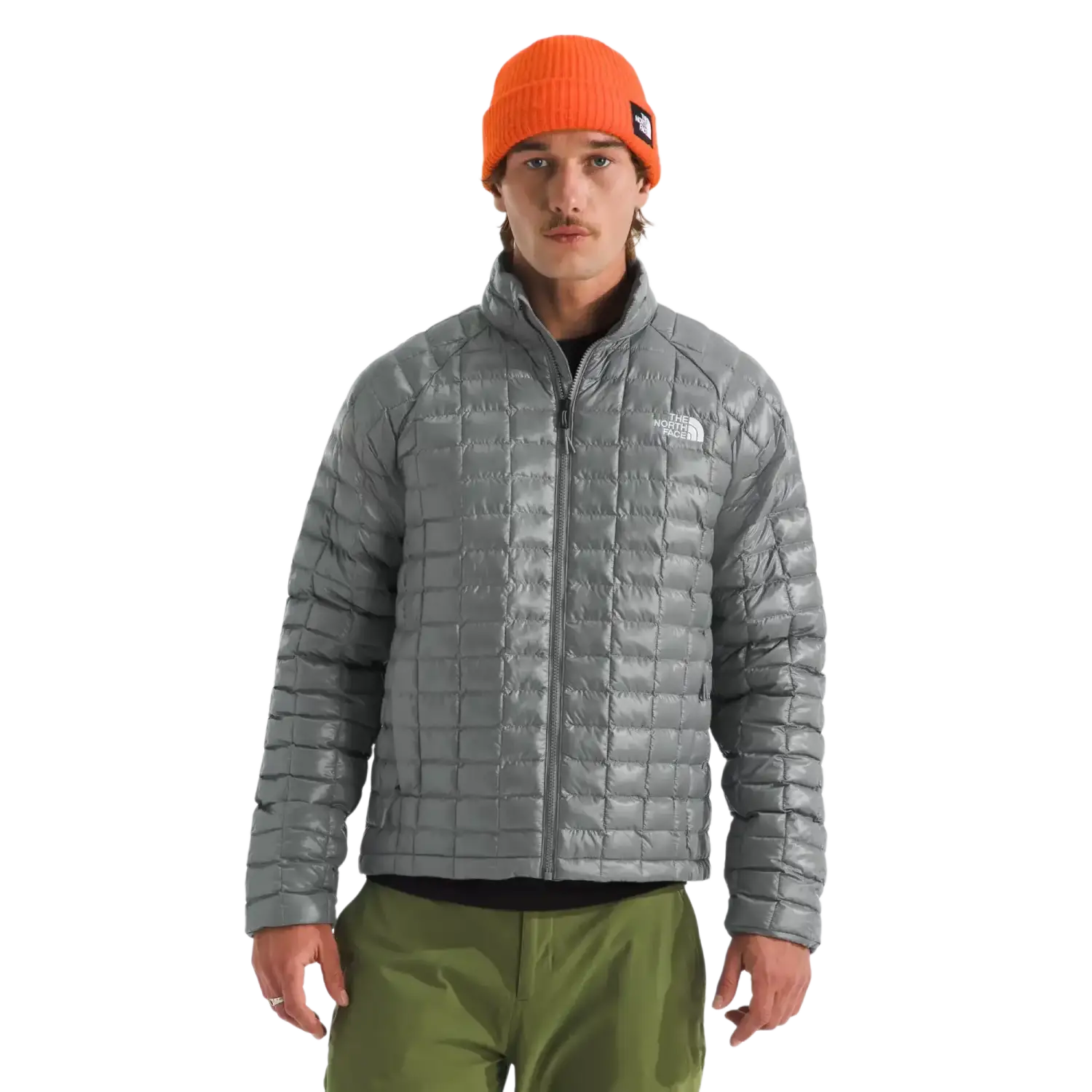 The North Face Men's THERMOBALL™ Jacket in Smoked Pearl, front view on model 