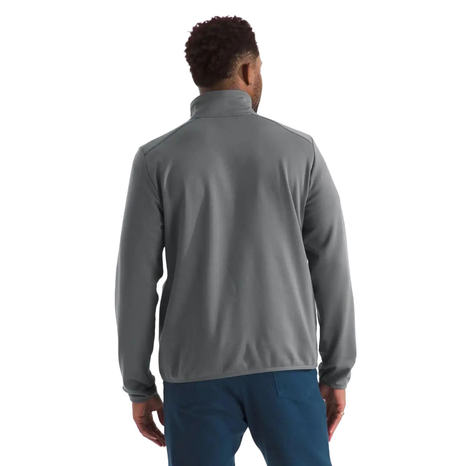 The North Face Men's TNF™ Performance Fleece ¼-Zip in Smoked Pearl, back view on model