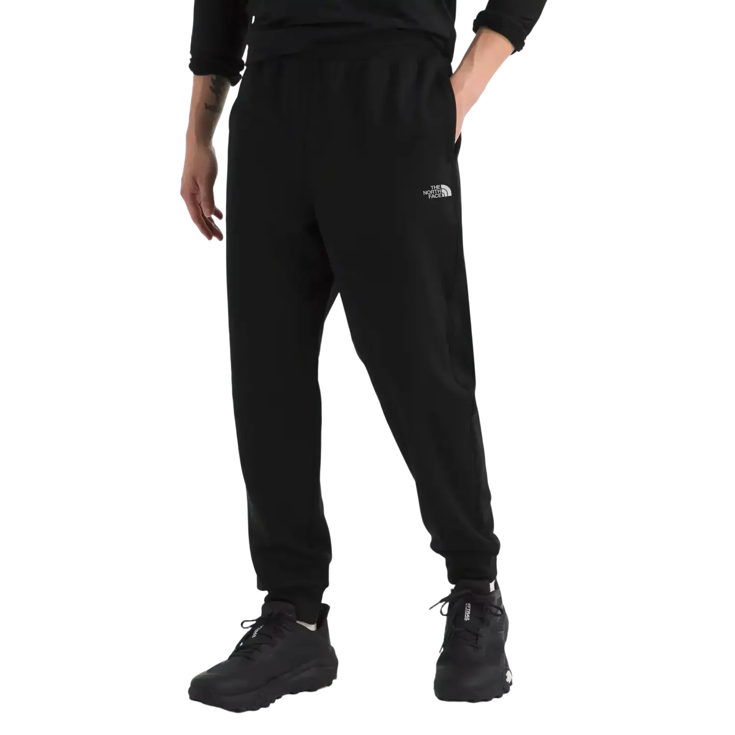 The North Face Men's TNF™ Performance Fleece SW Pants in TNF Black, front view on model 