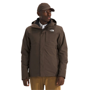 the north face mens carto triclimate jacket in smokey brown tnf black front model view