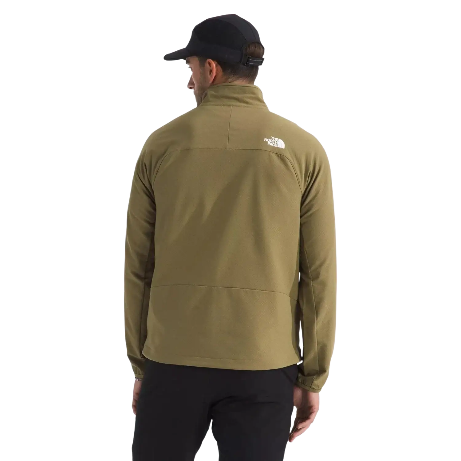 The North Face Men's Tek Approach Jacket in cedar, on model back view