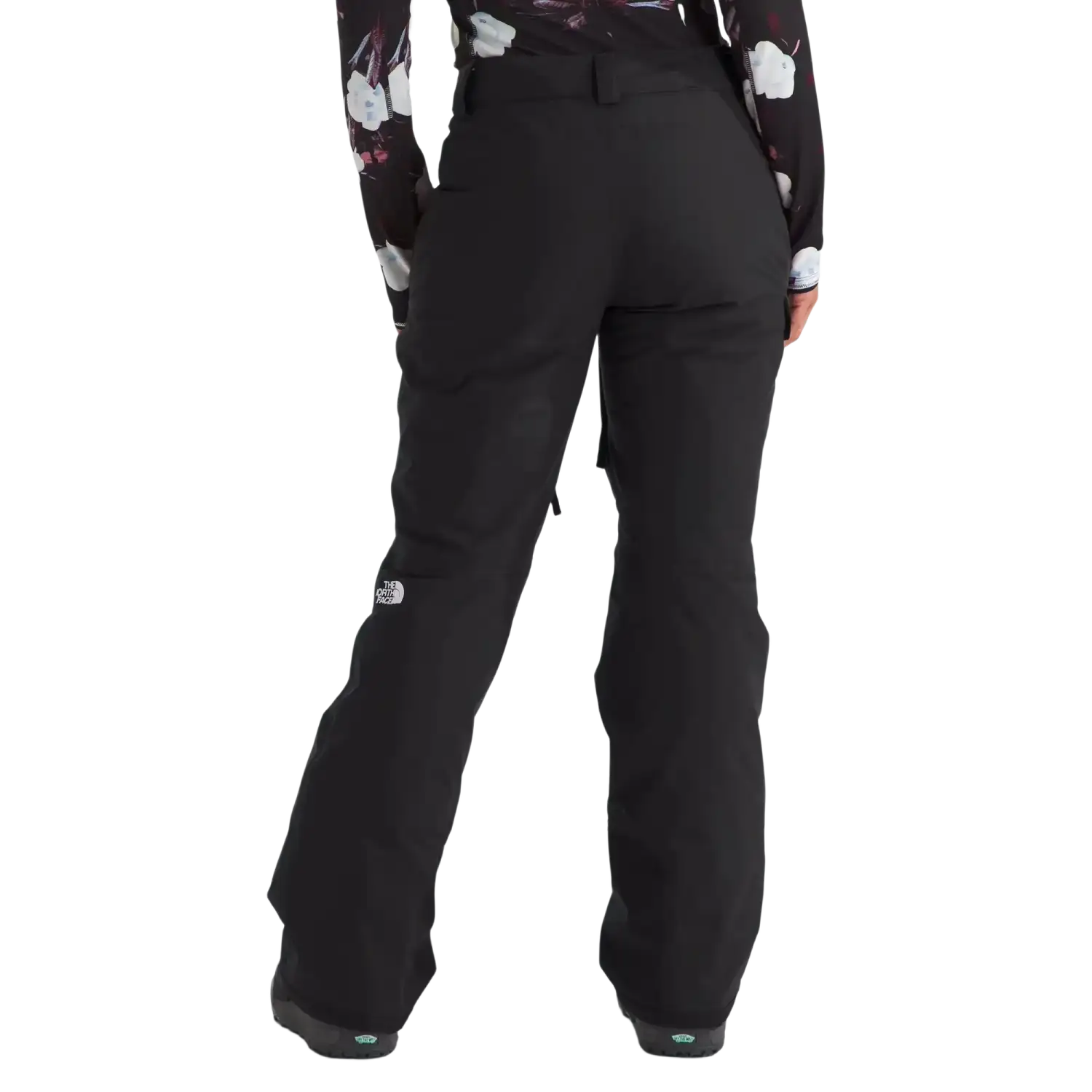 The North Face Women's Freedom Insulated Pants in TNF Black, back view on model 