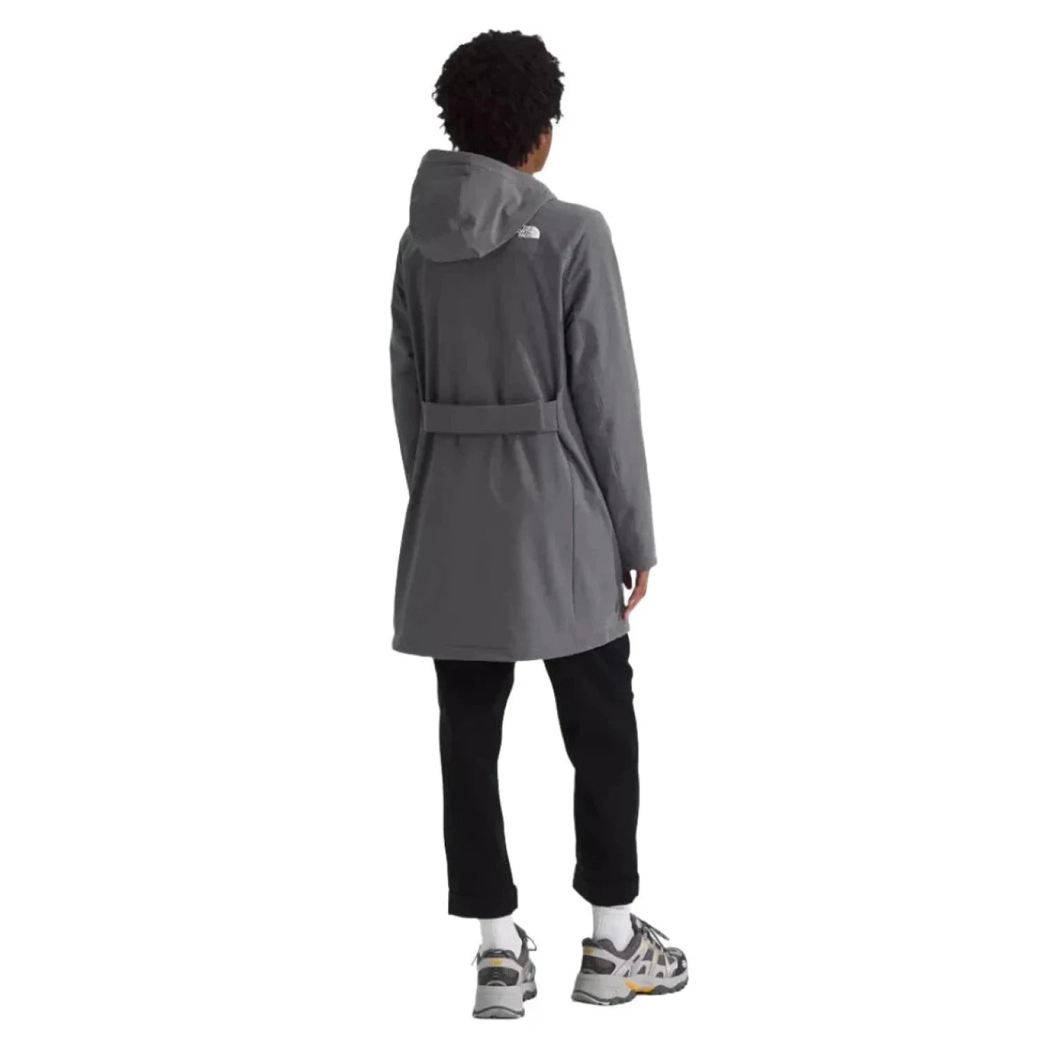 The North Face W's Shelbe Raschel Parka, Smoked Pearl Heather, back view model 