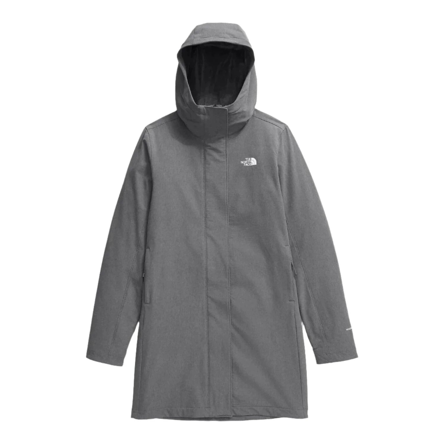 The North Face W's Shelbe Raschel Parka, Smoked Pearl Heather, front view flat 