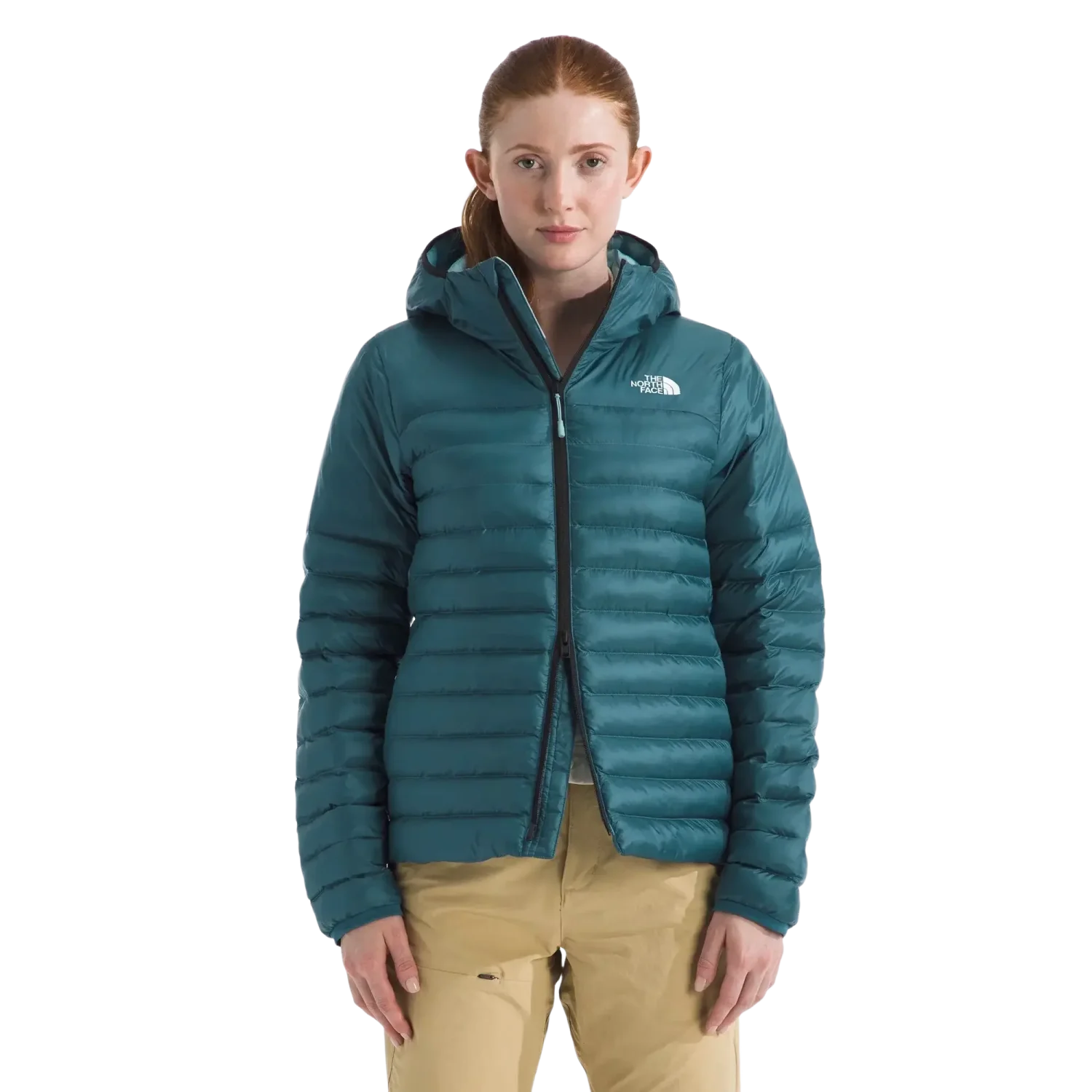 The North Face Women's Terra Peak Hoodie in Space, front view on model 
