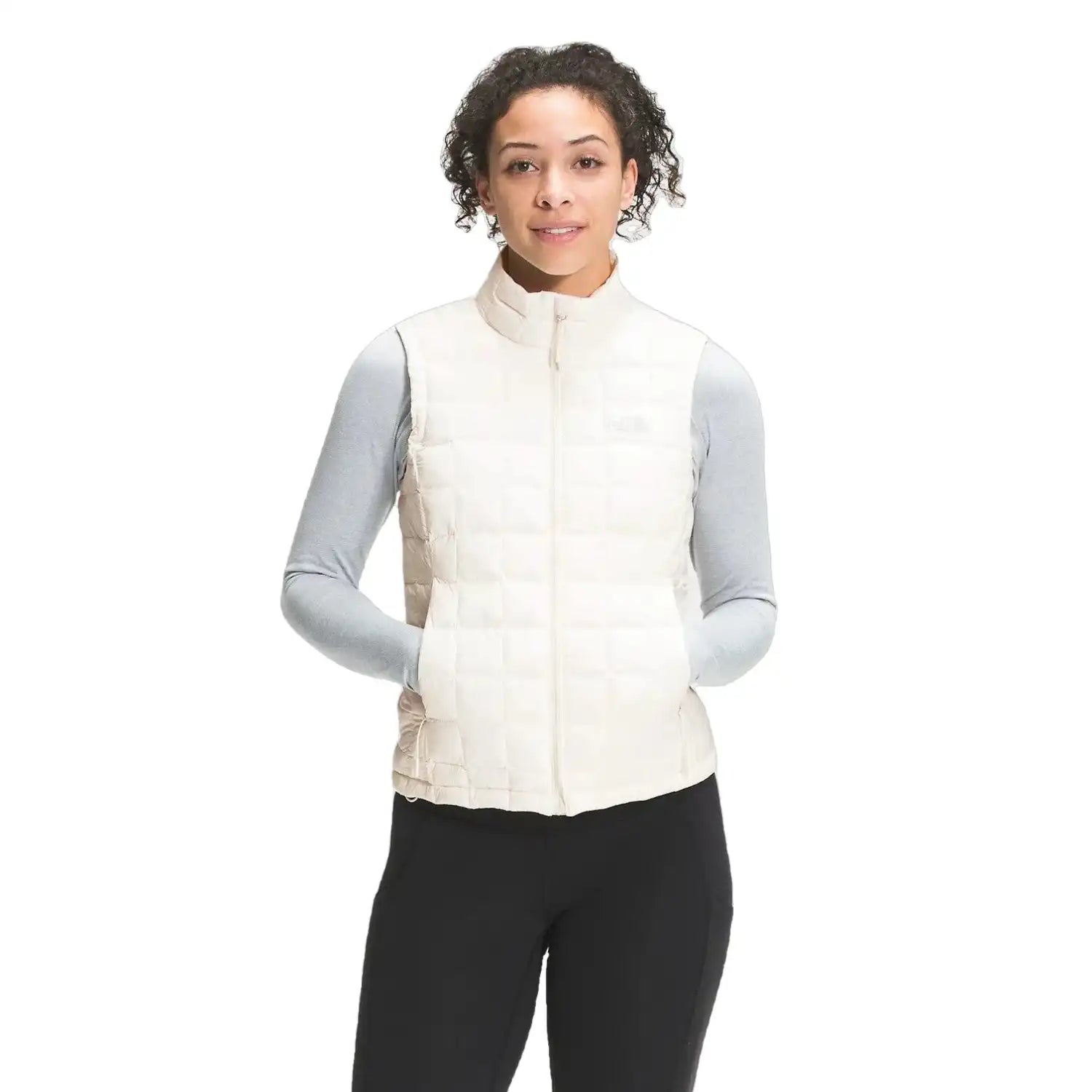 The North Face W's ThermoBall™ Eco Vest 2.0, Gardenia White, front view on model