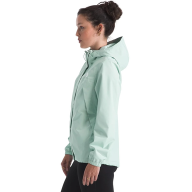 The North Face Women's Antora Rain Jacket in opal frost, on model side view
