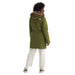 the north face women's arctic parka in forest olive back full model view