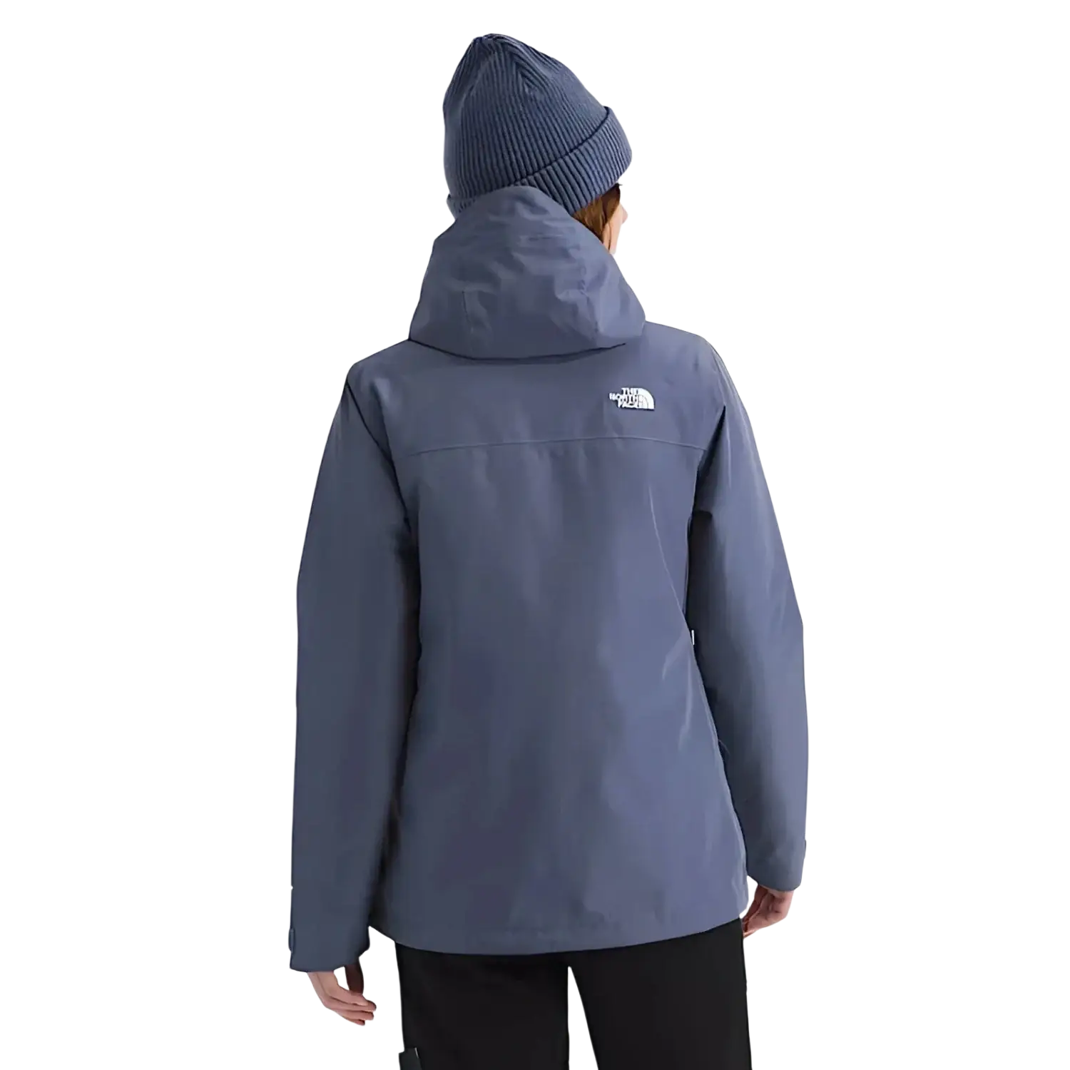 The North Face Women's Carto Mono Triclimate® Hooded Jacket in twilight galaxy, model back view