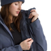 The North Face Women's Carto Mono Triclimate® Hooded Jacket in twilight galaxy, model unzipping liners