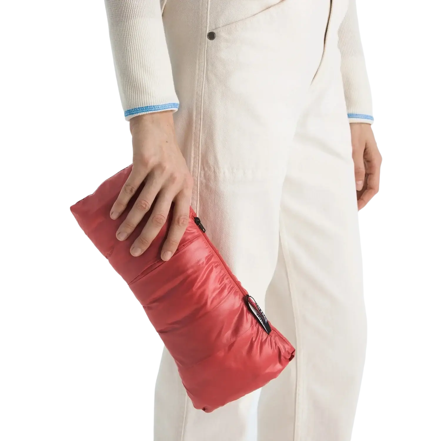 The North Face Women's THERMOBALL™ Vest in mars red, packed up