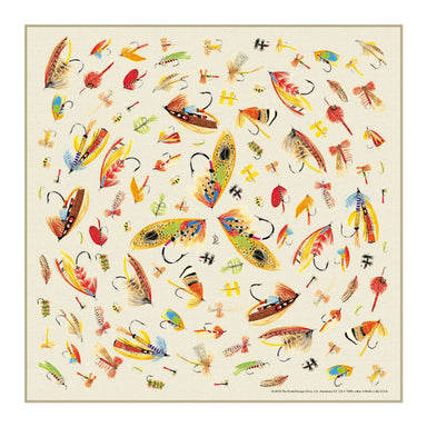 The Printed Image Nature Facts Bandanas in fly fishing hooks, front view