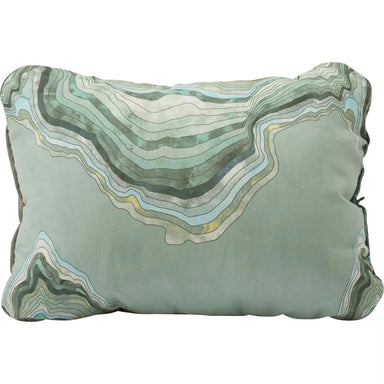 Thermarest Compressible Pillow Cinch - Large, Sage Topo Wave, front view
