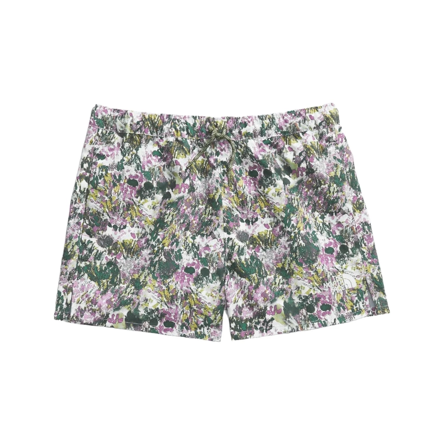The North Face K's Amphibious Class V Shorts, Mineral Purple Floral, front view flat 