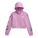 The North Face K's Camp Fleece Pullover Hoodie, Mineral Purple Nature, front view flat