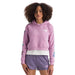 The North Face K's Camp Fleece Pullover Hoodie, Mineral Purple Nature, front view on model