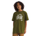 The North Face K's Short-Sleeve Graphic Tee, Forest Olive, front view on model