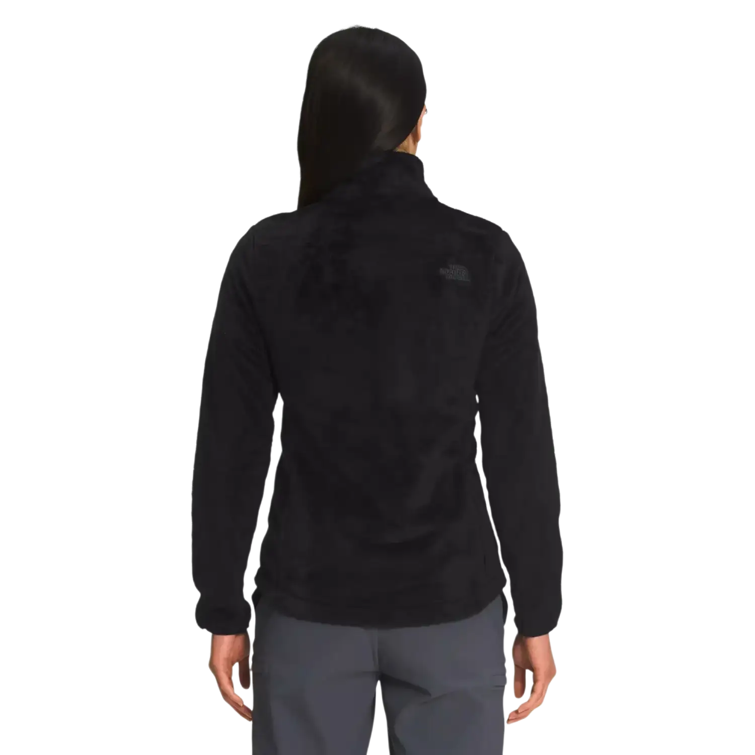 The North Face Women's Osito Jacket in TNF Black, back view on model 