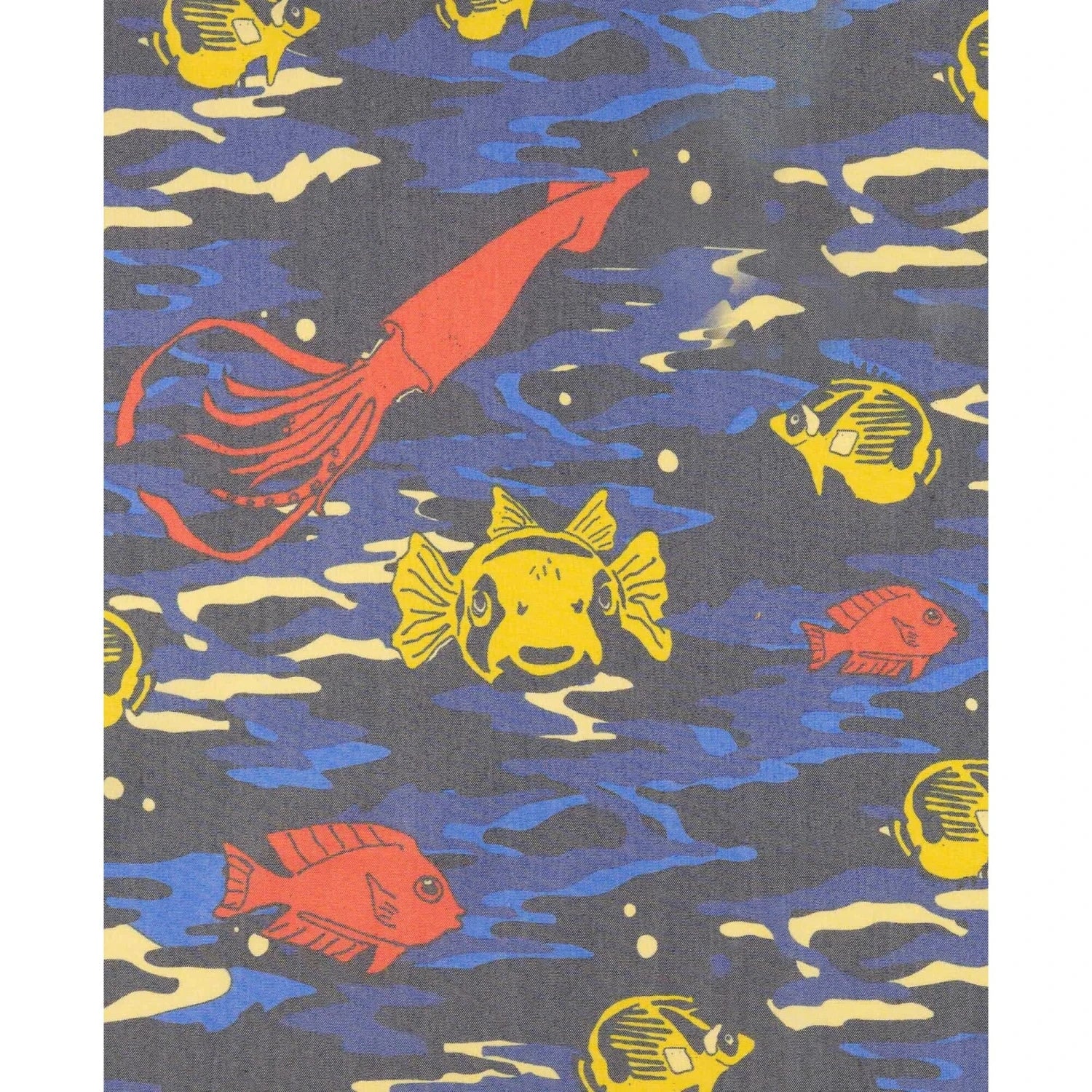 Toad&Co M's Boundless Pull-On Short, Sea Blue Fish Print, view of fabric