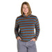 Toad & Co W's Maisey Long Sleeve T-Neck, Cornflower Stripe, front view on model 