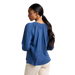 Toad & Co Women's Primo Peasant Top, Deep Sea, back view on model 