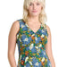 Toad&Co W's Rosemarie Sleeveless Dress, Midnight Floral Print, front view on model