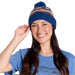 toad and co cazadero pom beanie in true navy scenic front model view