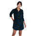 toad and co womens scouter cord shirtdress in midnight floral print front model view