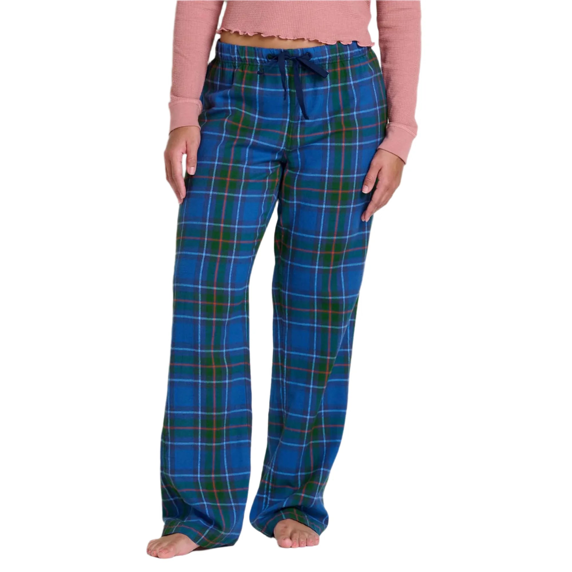 toad and co womens shuteye pant in cornflower front model view