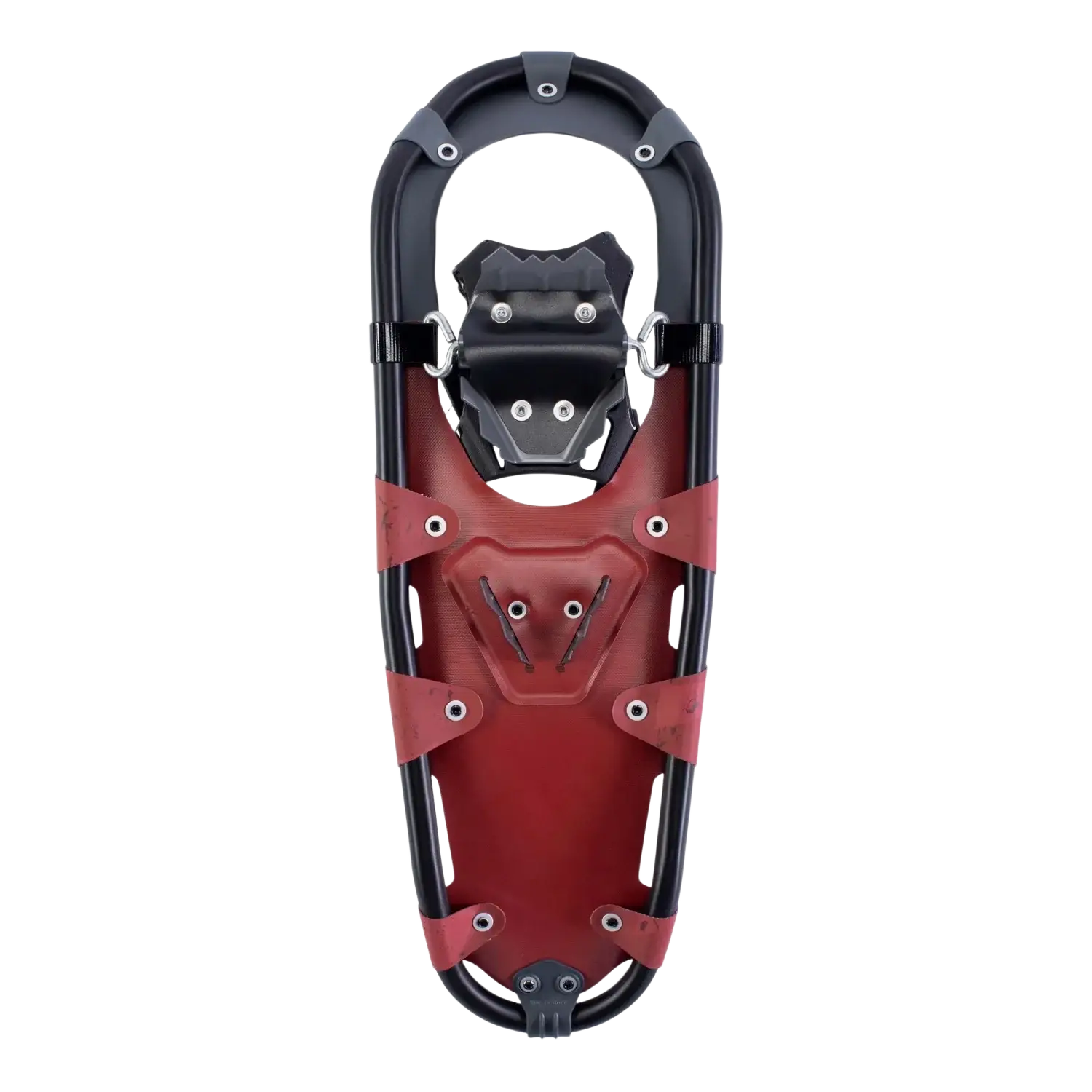 Tubbs Men's Wayfinder Snowshoes in red & black, bottom view