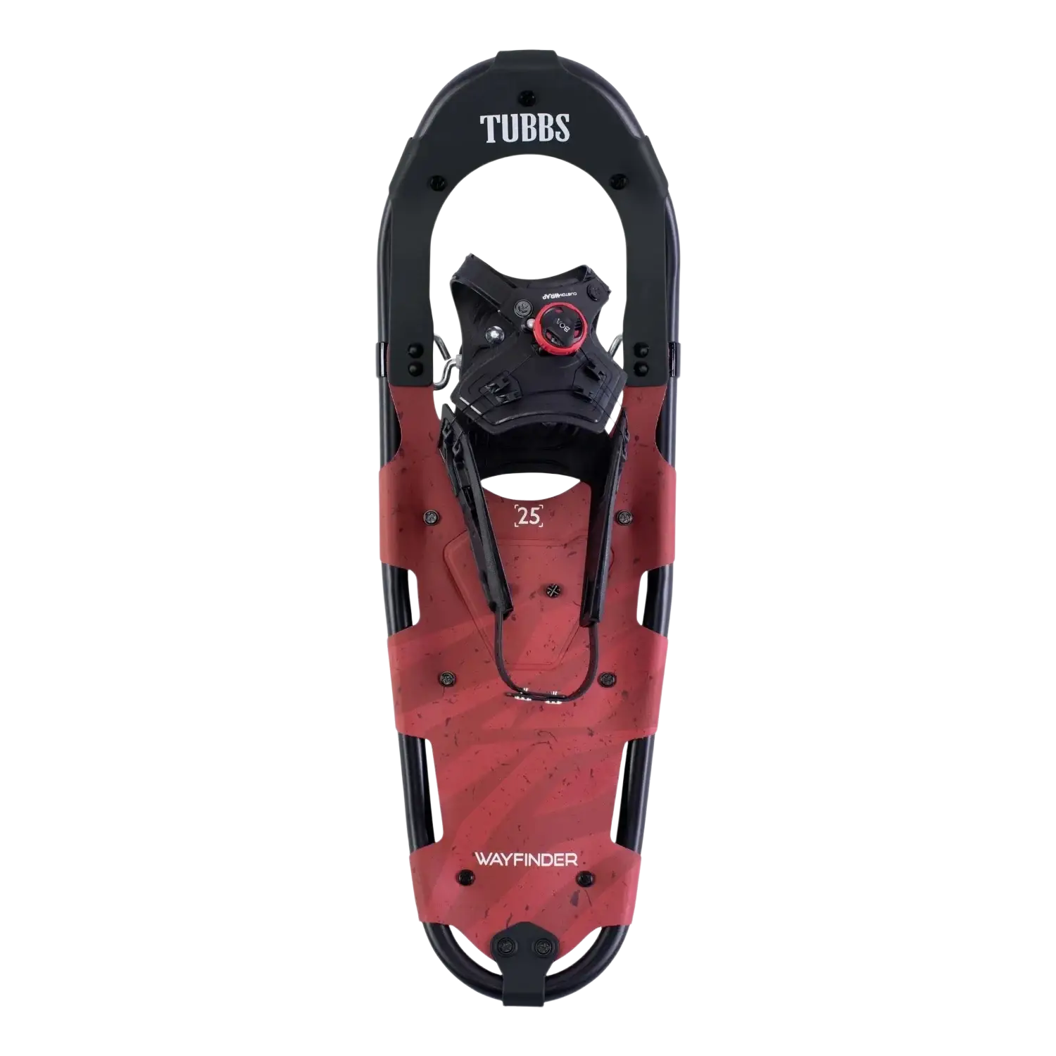 Tubbs Men's Wayfinder Snowshoes in red & black, top view