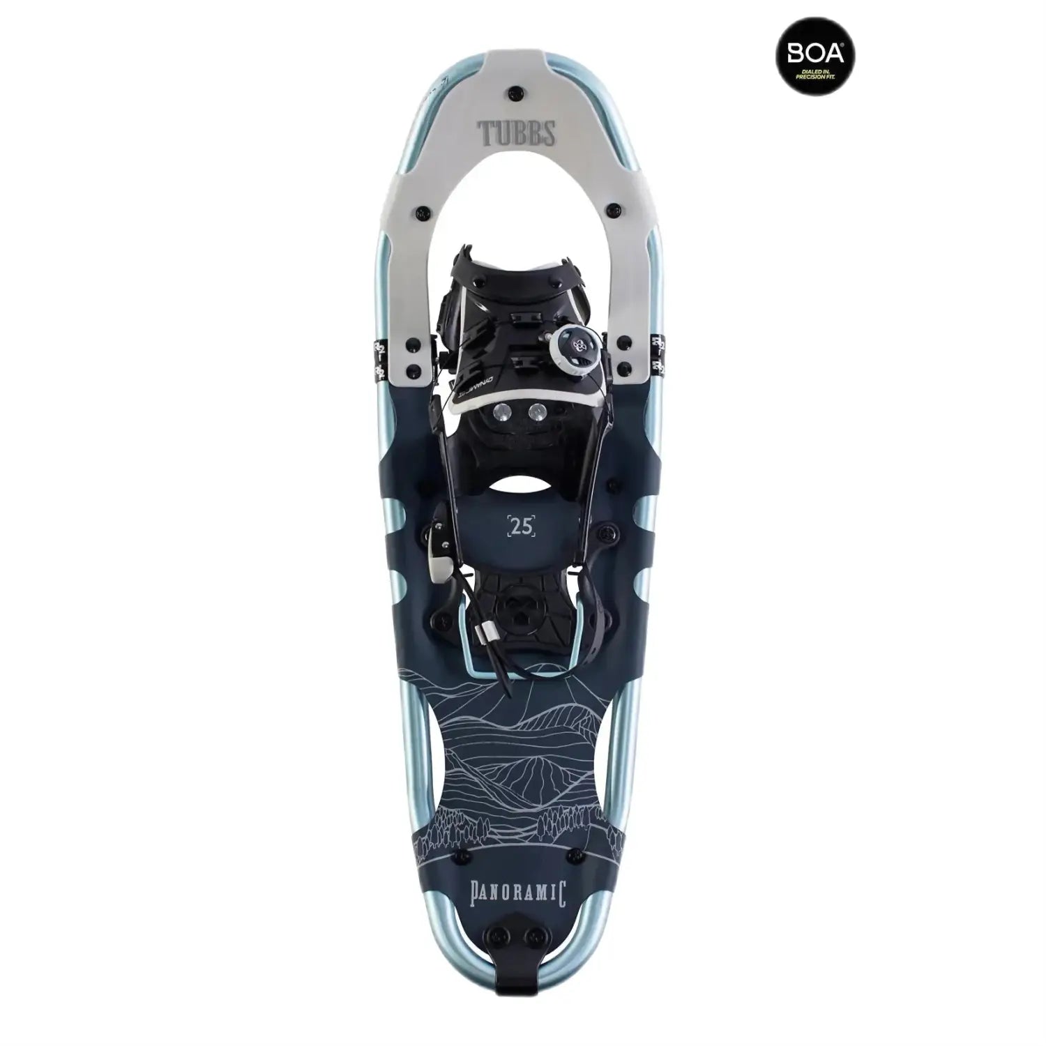 Tubbs Women's Tubbs Panoramic Snowshoes shown in the Grey/Ice Blue color option.