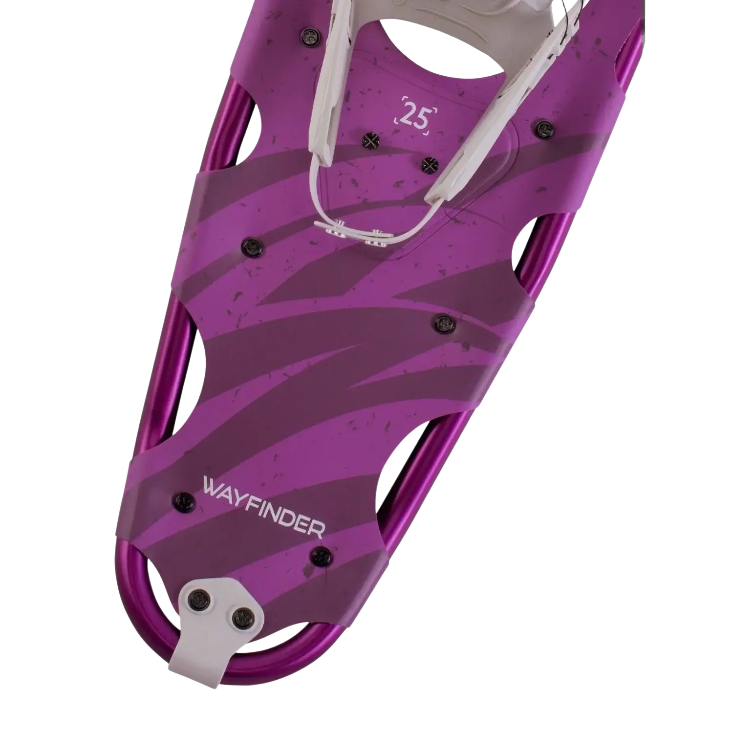 Tubbs Women's Wayfinder Snowshoes in purple, decking detail