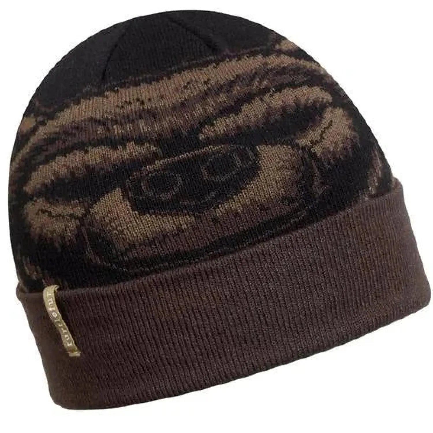 Turtle Fur Kid's Claw Hat shown in the Bear design option. Flat Front view.