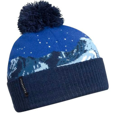 Turtle Fur Kid's Pano Beanie shown in the Navy color. Front flat view.