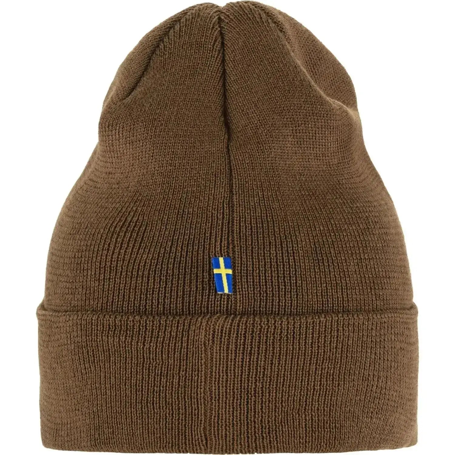 Fjallraven Vardag Classic Beanie  shown in the Dark Oak color - Back view.