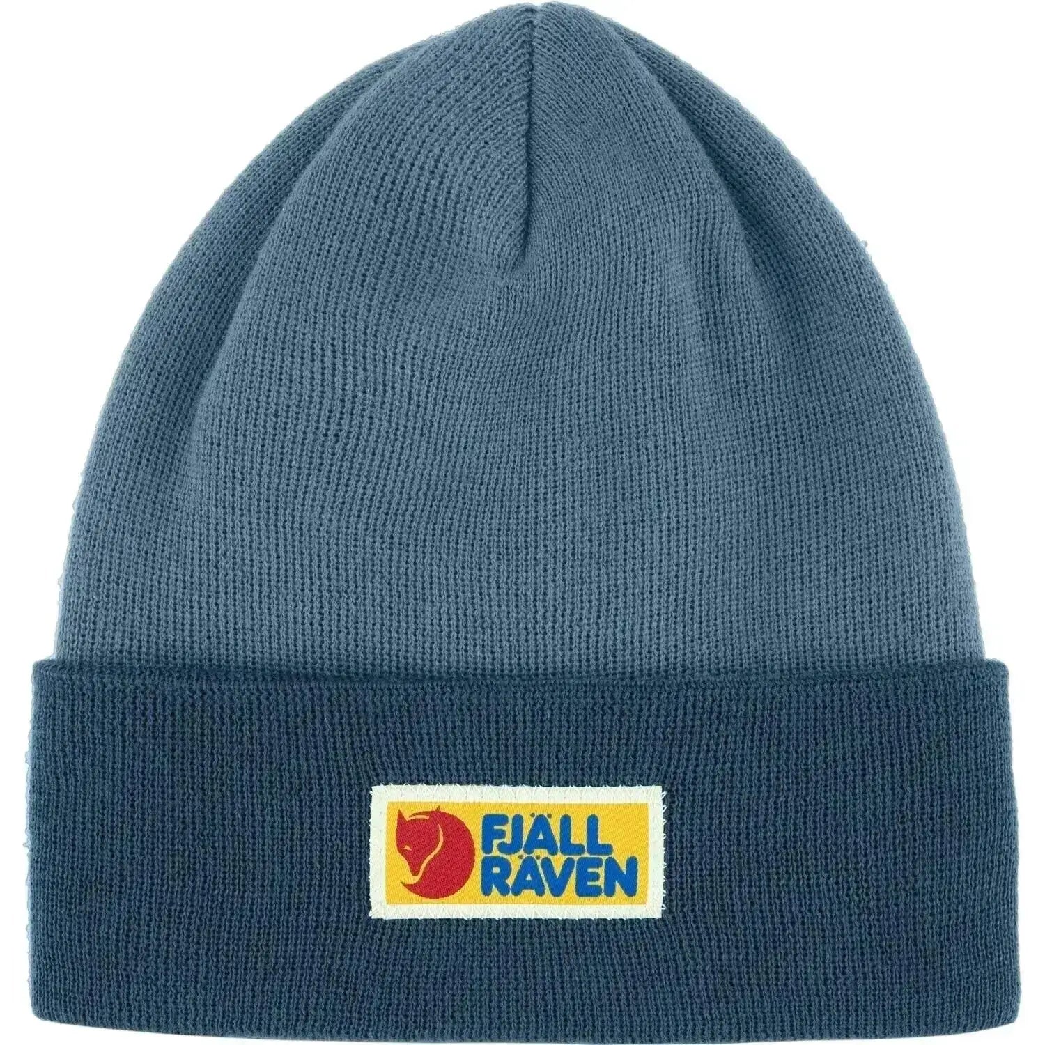 Fjallraven Vardag Classic Beanie shown in the Indigo Blue-Dawn Blue color - front view.