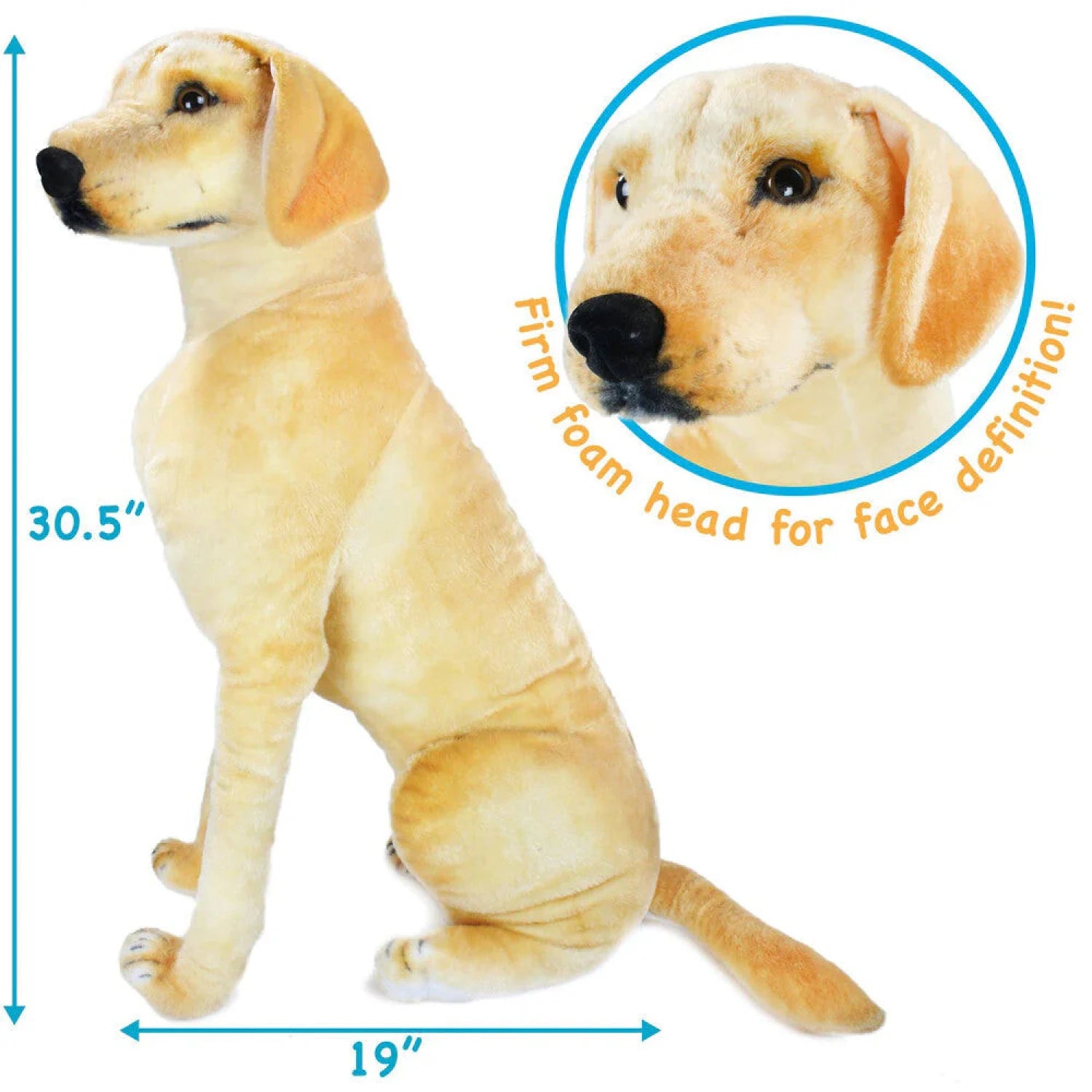Viahart Toys Life-Sized Dog Plush, leanna the labrador side view
