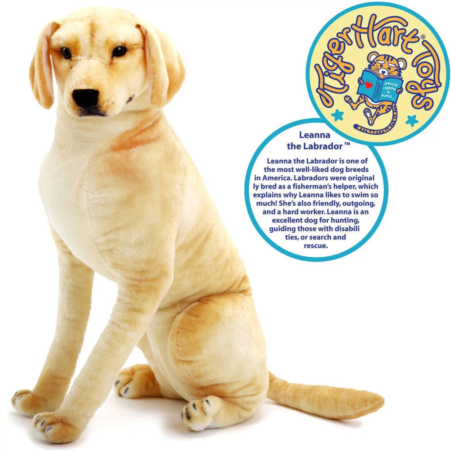 Viahart Toys Life-Sized Dog Plush, leanna the labrador front view