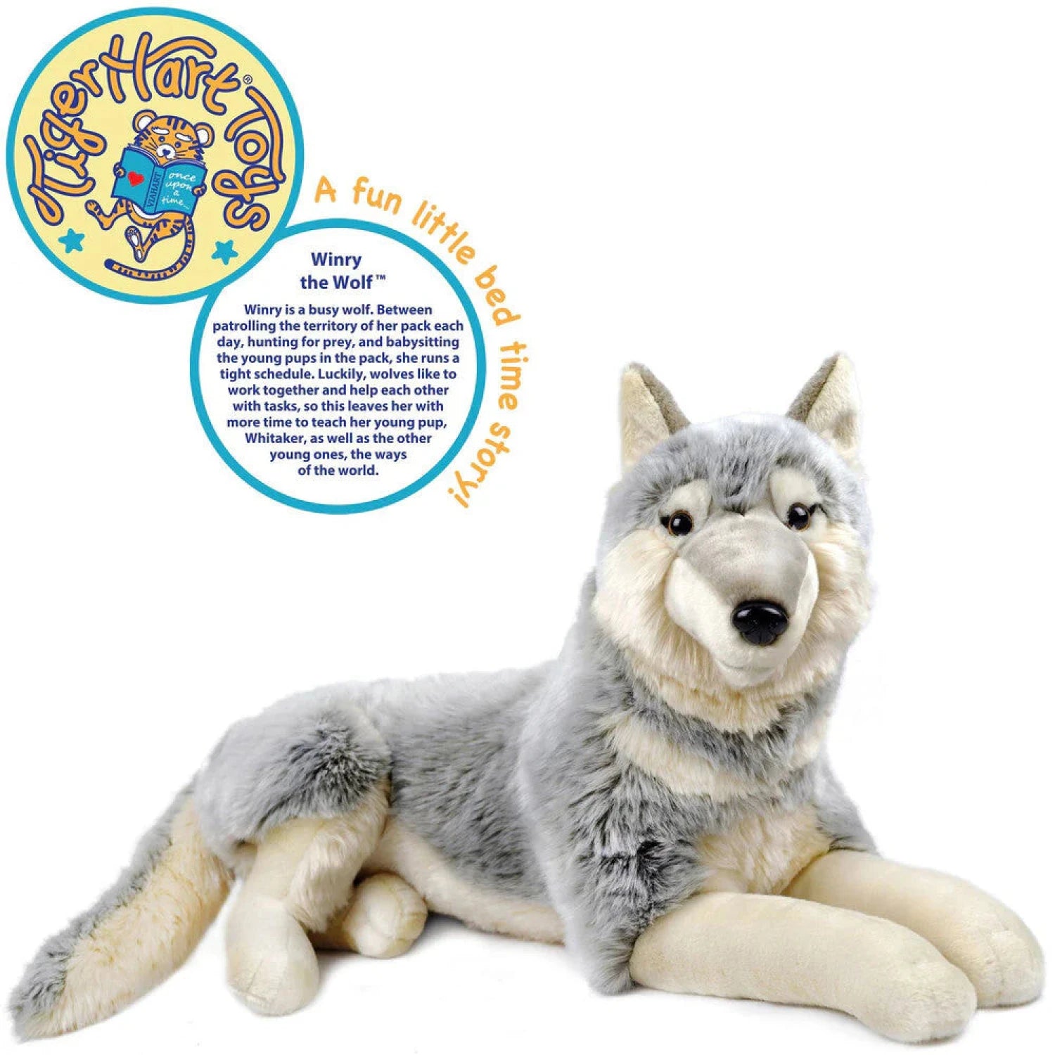 Viahart Toys Life-Sized Dog Plush, winry the wolf front view